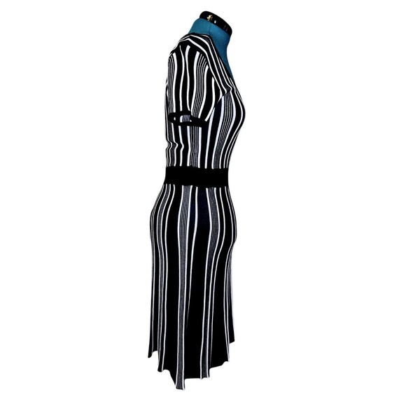 H&M And Madonna 2007 Collab Striped Cap Sleeve Dress Women's Size Medium V Neck - Picture 4 of 6